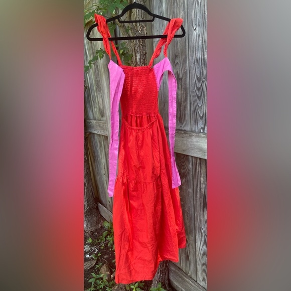 Topshop Orange Maxi A-Line Tiered Dress - Picture 9 of 12